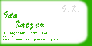 ida katzer business card